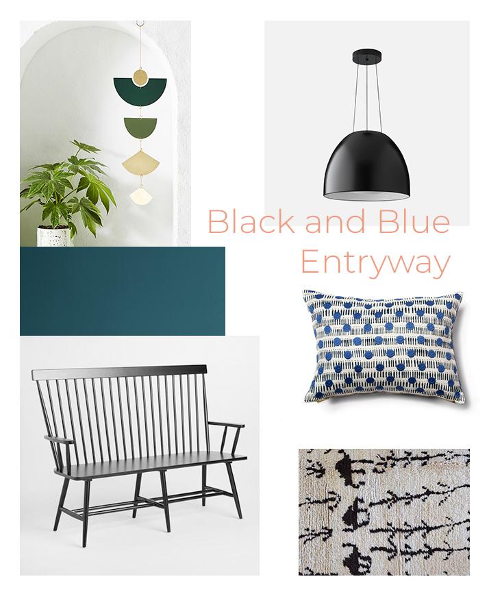 get the look black and blue entryway